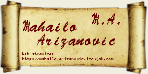 Mahailo Arizanović vizit kartica